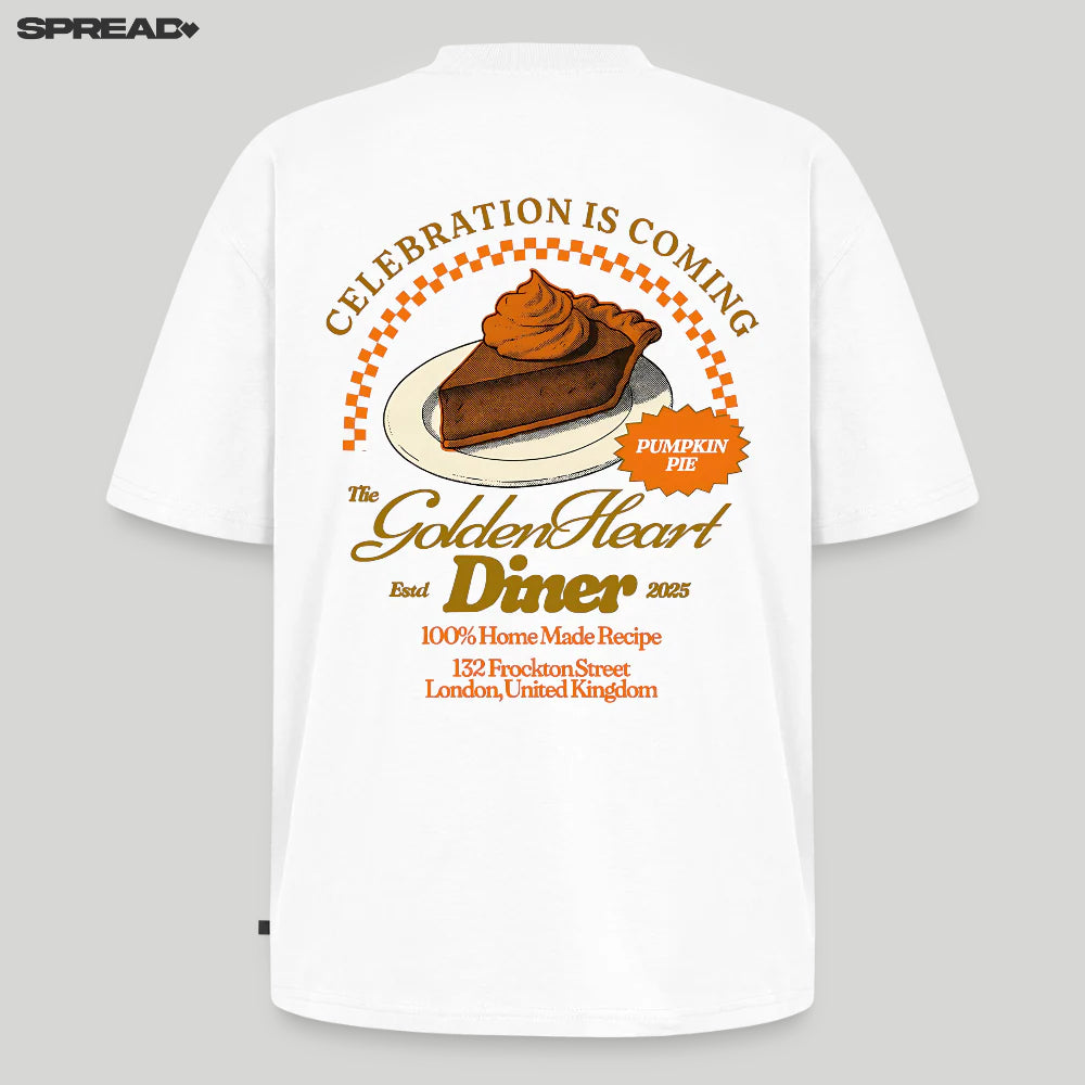 Golden Heart Diner Unisex Oversized Organic T-Shirt
