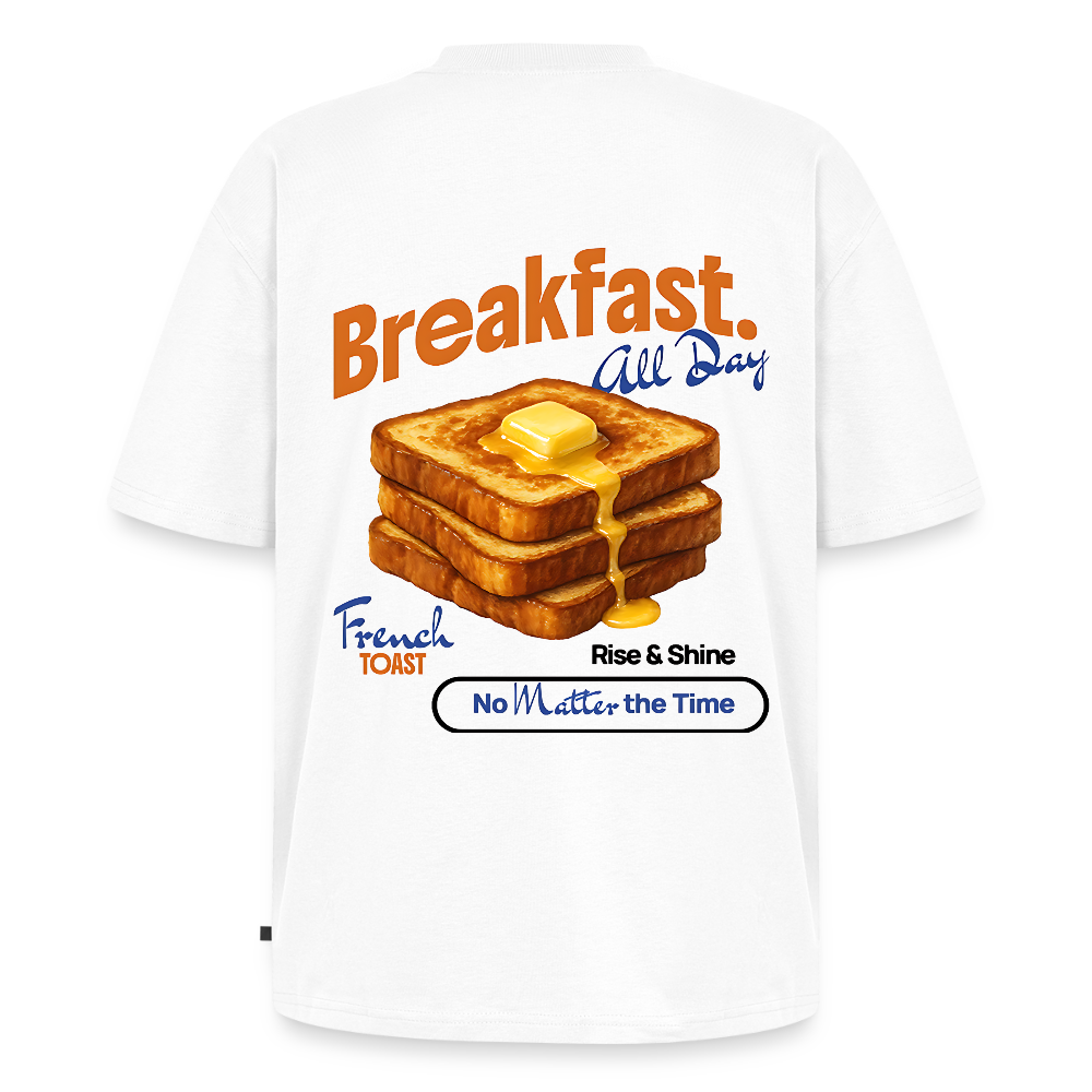 French Toast  Unisex Oversized Organic T-Shirt - white