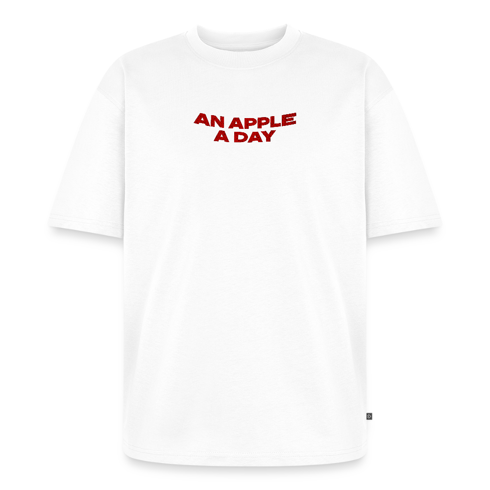 An Apple Unisex Oversized Organic T-Shirt - white