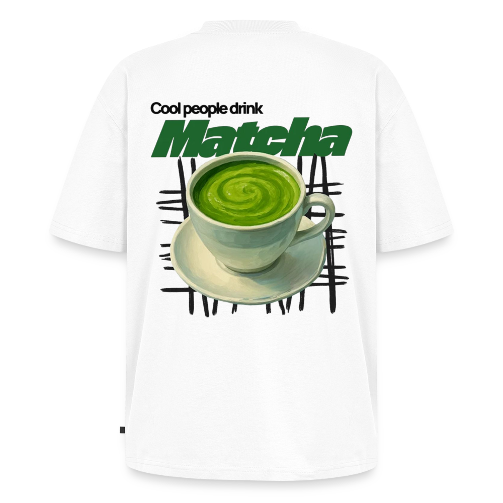 Matcha Unisex Oversized Organic T-Shirt - white