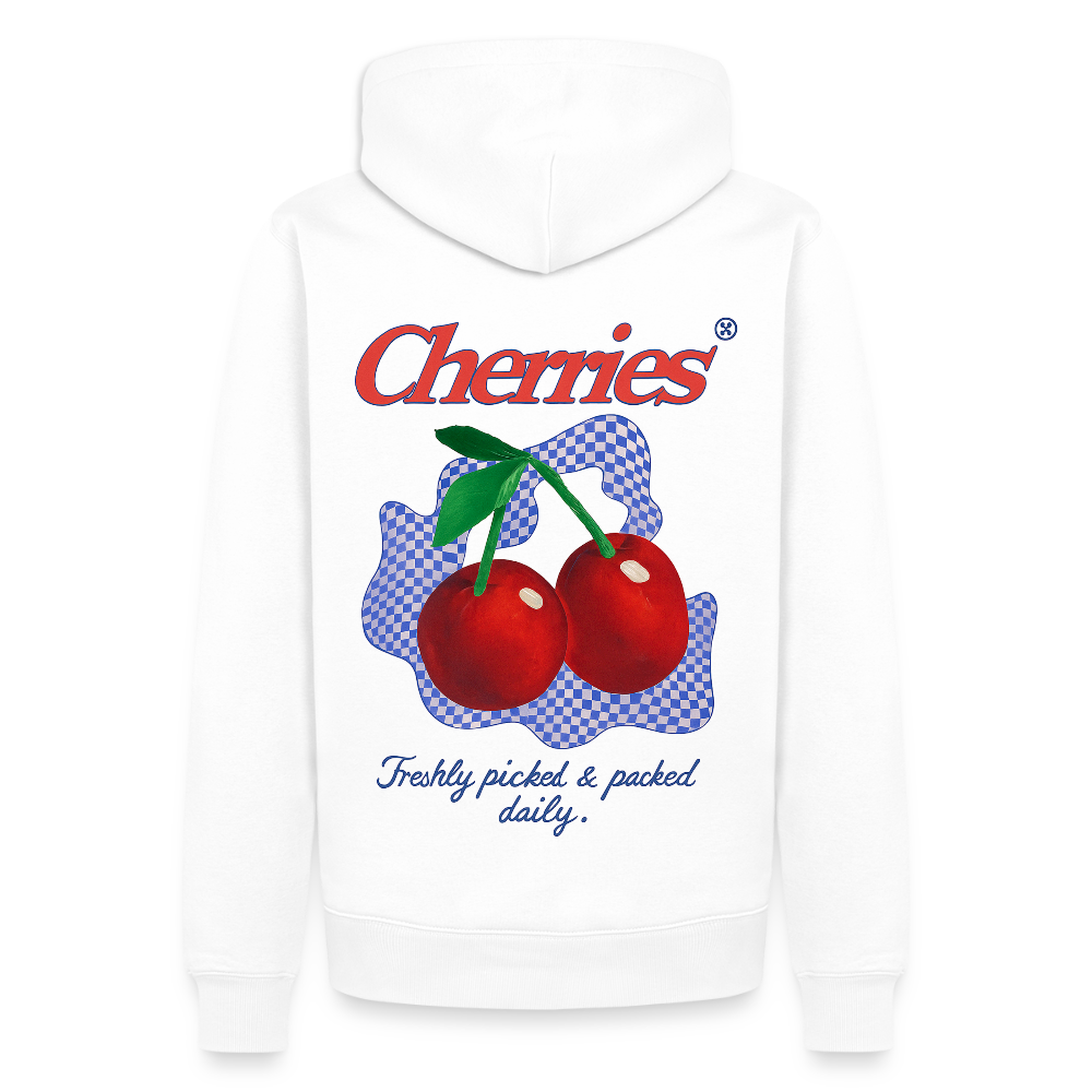 Cherries Unisex Premium Hoodie - Weiß