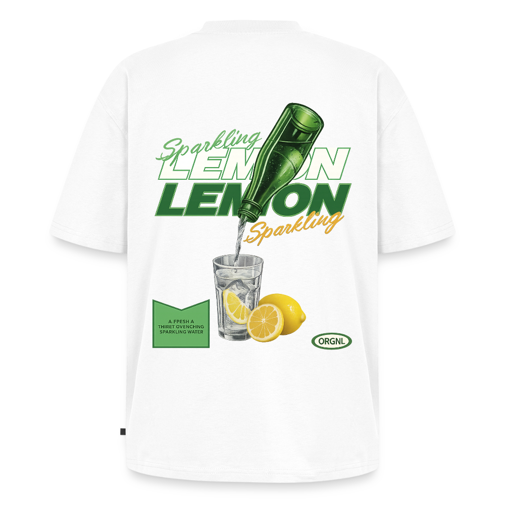 Lemon Unisex Oversized Organic T-Shirt - white