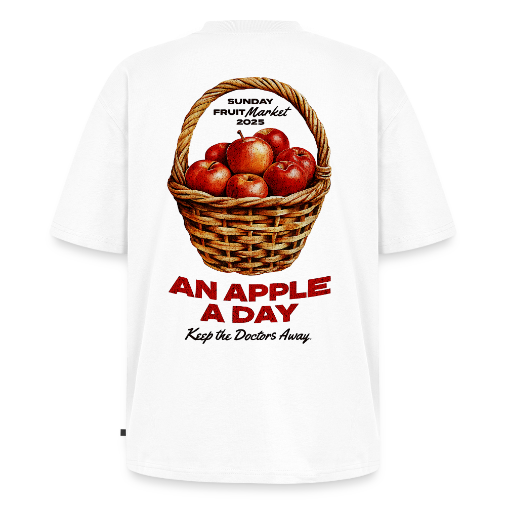 An Apple Unisex Oversized Organic T-Shirt - white
