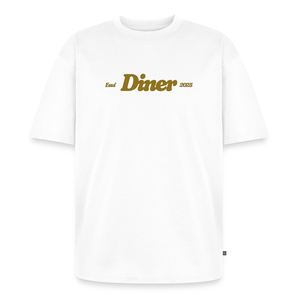 Golden Heard Diner  Unisex Oversized Organic T-Shirt - white