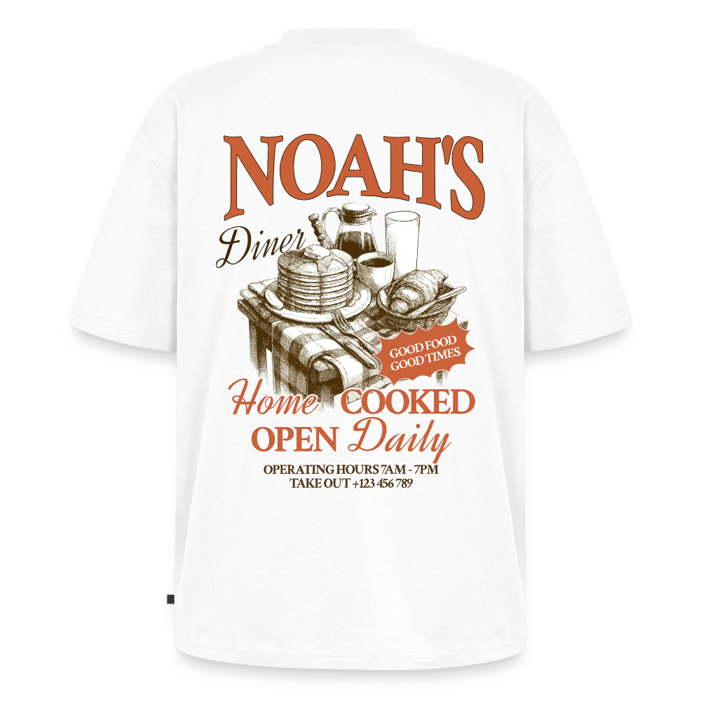 Noahs Diner  Unisex Oversized Organic T-Shirt - white