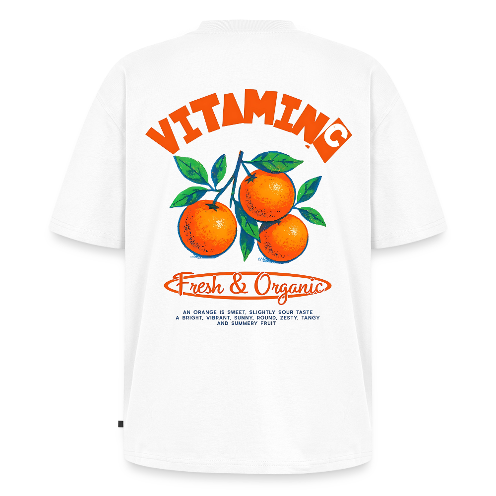 Vitamin C Unisex Oversized Organic T-Shirt - white