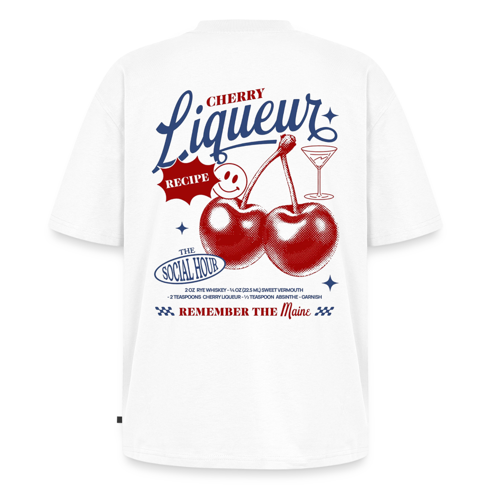Cherry  Unisex Oversized Organic T-Shirt - white