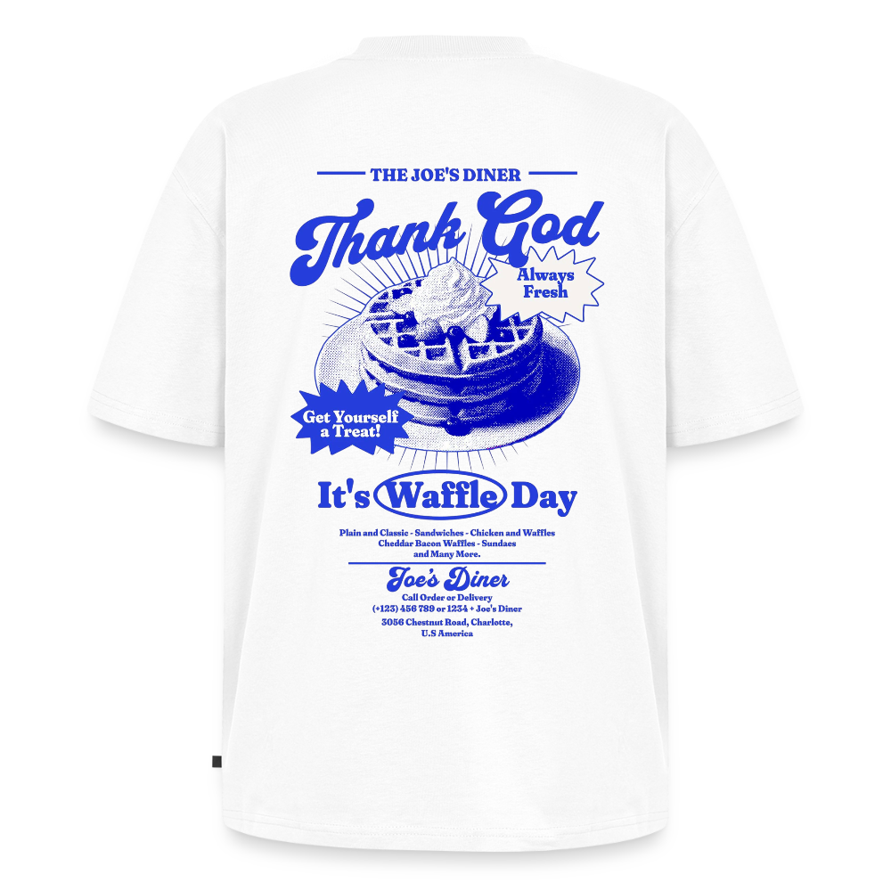 Waffle Day Unisex Oversized Organic T-Shirt - white