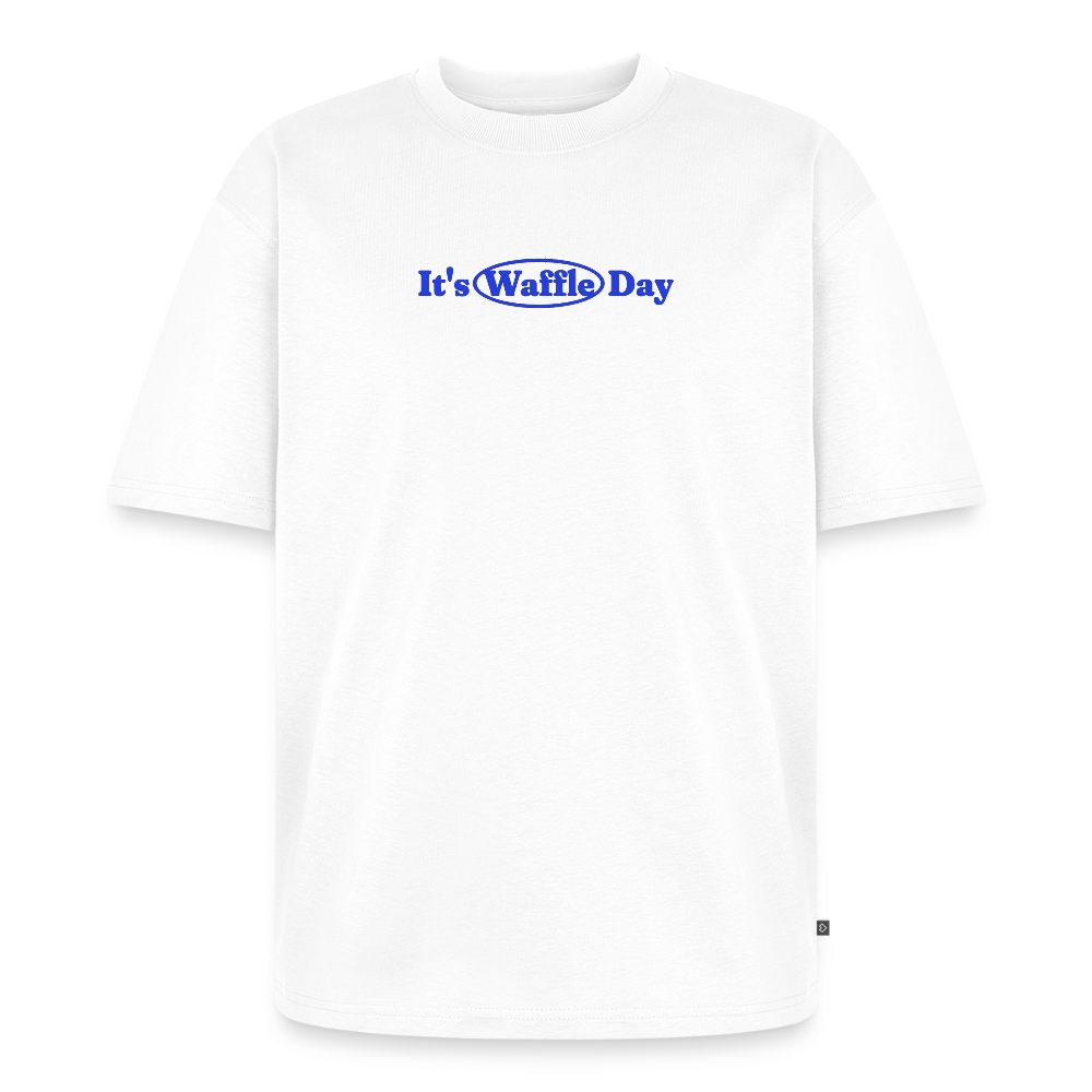 Waffle Day Unisex Oversized Organic T-Shirt - white