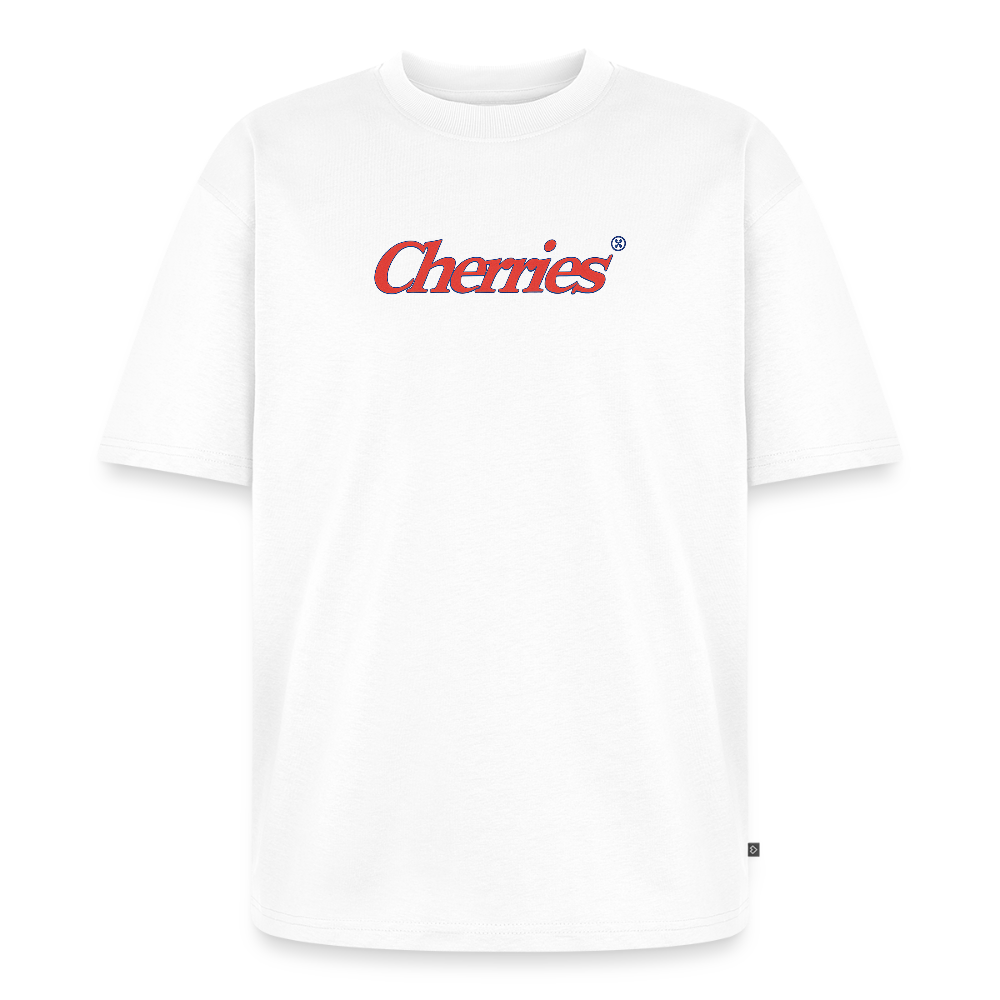 Cherries Unisex Oversized Organic T-Shirt - white