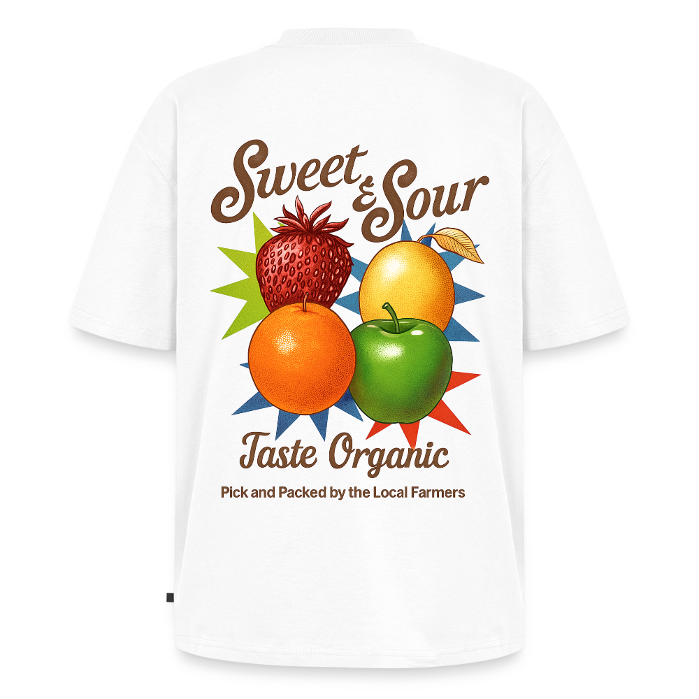 Sweet & Sour Unisex Oversized Organic T-Shirt - white