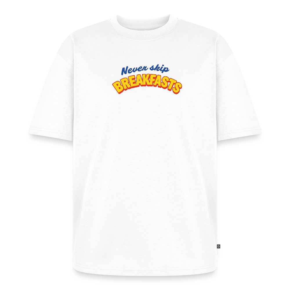 Never Skip Unisex Oversized Organic T-Shirt - white