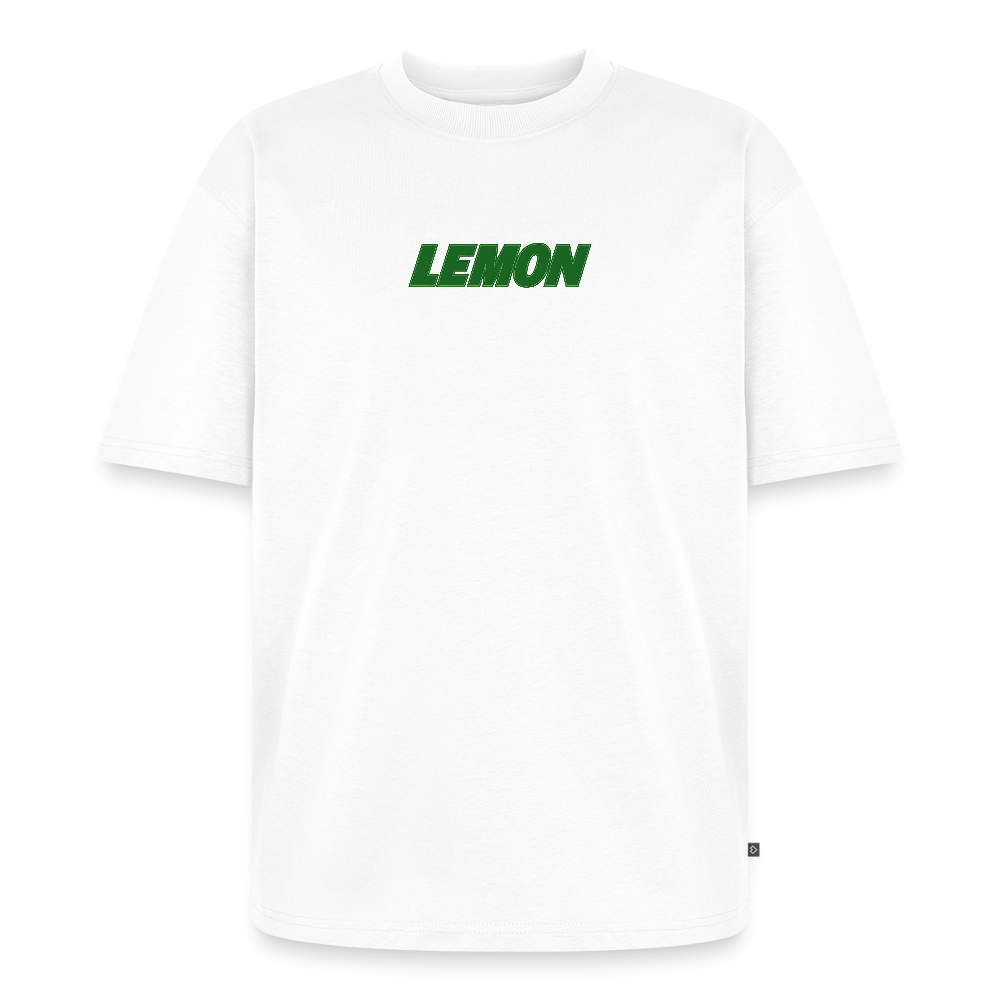 Lemon Unisex Oversized Organic T-Shirt - white