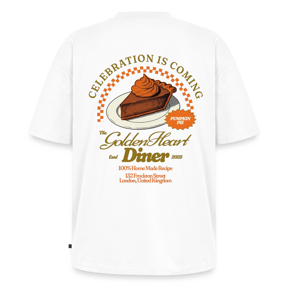 Golden Heard Diner  Unisex Oversized Organic T-Shirt - white