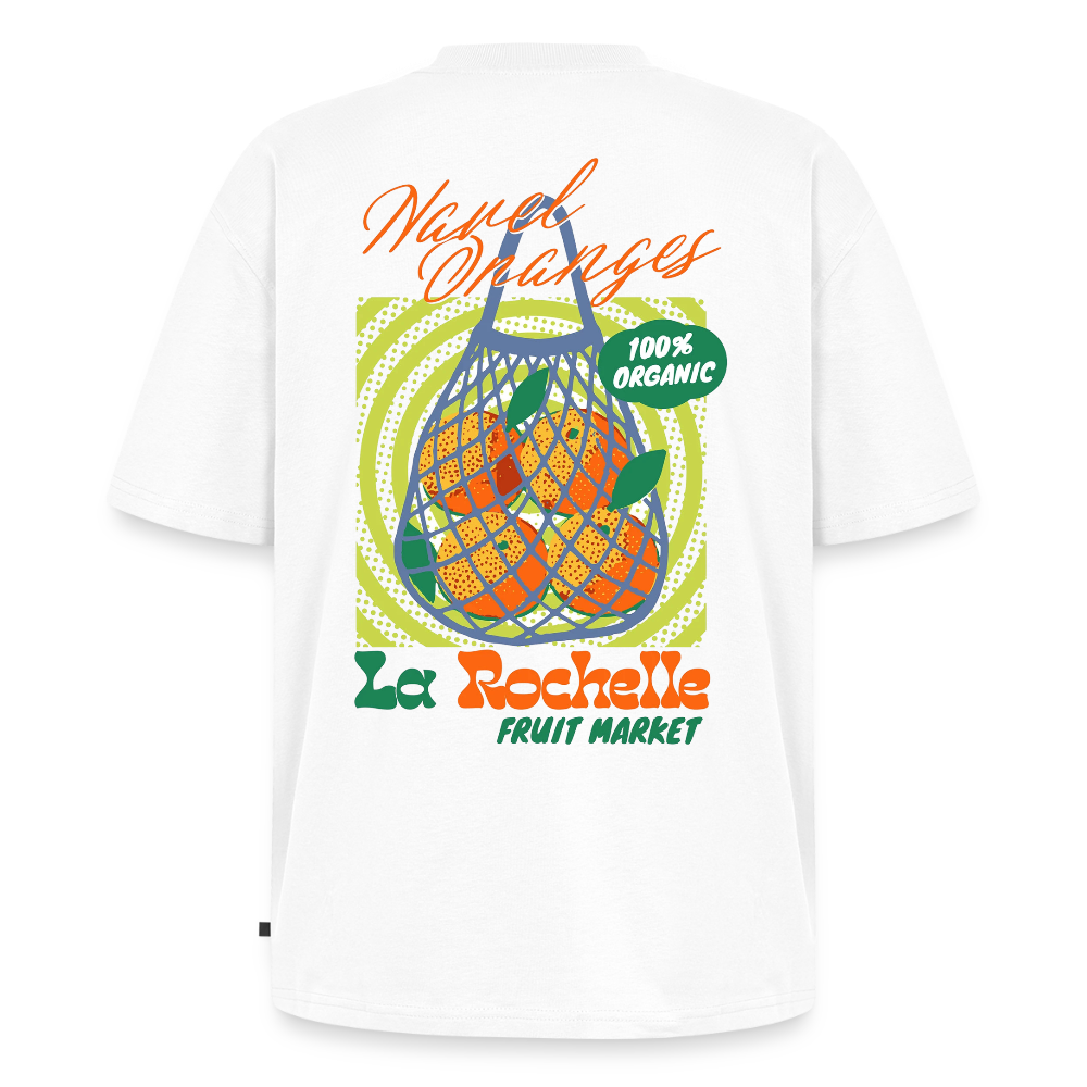 la Rochelle Unisex Oversized Organic T-Shirt - white