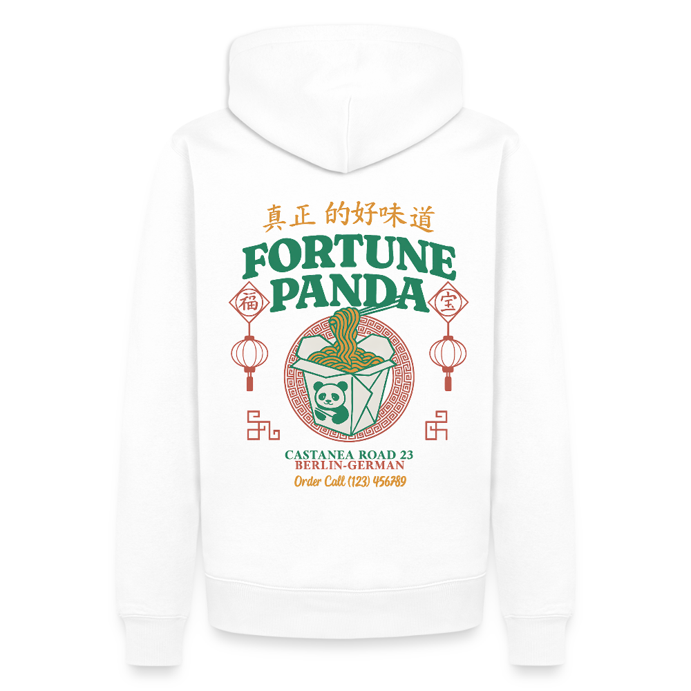 Fortune Panda Unisex Premium Hoodie - Weiß