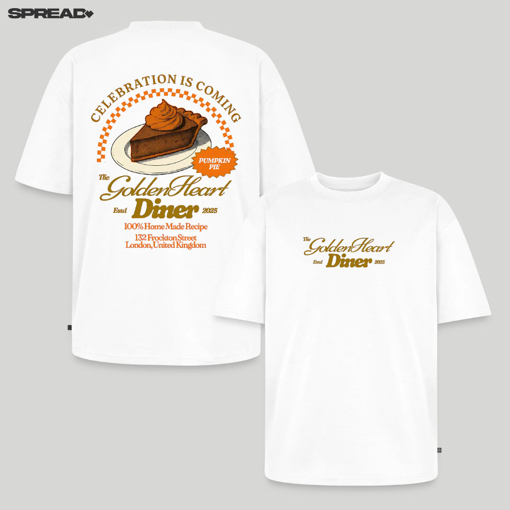 Golden Heart Diner Unisex Oversized Organic T-Shirt
